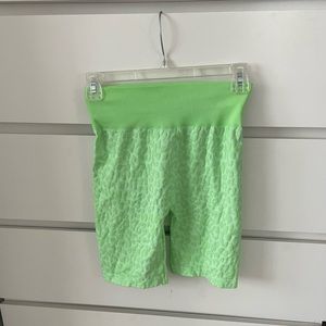 Green Leopard Biker Shorts